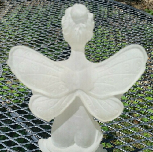 Fairy with clear glass ball. Frosted Cucite Sculpture. new open box - Picture 4 of 12