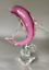 thumbnail 5  - Vintage Murano Art Glass Pink Cranberry Dolphin Figurine