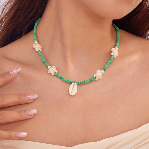 Fashion Shell Turtle Pendant Beaded Necklace Beach Jewelry Holiday Gift Women - Picture 5 of 15