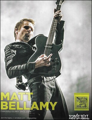 Muse Matt Bellamy for Ernie Ball guitar strings since 2008 advertisement 2015 ad
