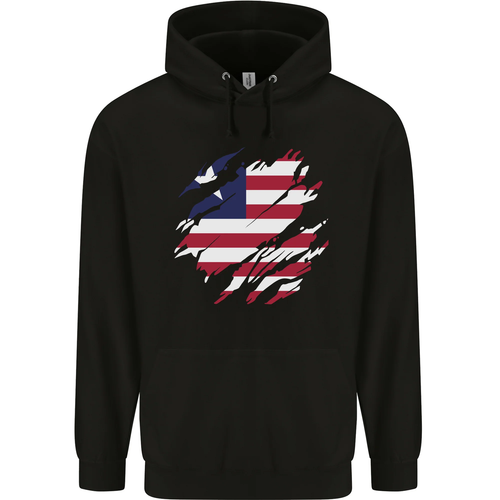 Torn Liberia Flag Liberian Day Football Childrens Kids Hoodie - Picture 13 of 76