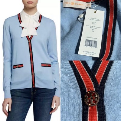 tory burch tweed trim cardigan