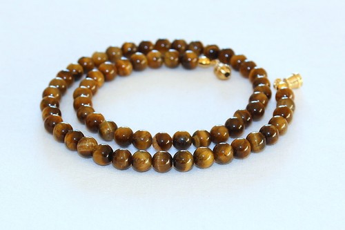 Perline Occhio Di Tigre Gialle 8mm Per Gioielli Fai Da Te | 46 Pezzi Per Corda, Pietra Naturale Di Diaspro