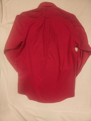 Chaps Red Dress Shirt Button Up Long Sleeves 15-15.5 Neck 32-33 LS Mens - Picture 4 of 7