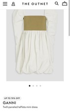 Ganni Twill Panelled Tafeta Dress Size 32 