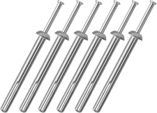 100-1,000Pcs Hammer Drive Anchors 1/4" x 2-1/2" Zinc-Plated Steel Rust-Resistant