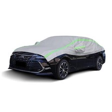 Half Car Cover Sedan with Green Reflective Strip, Hail Sedan see size table
