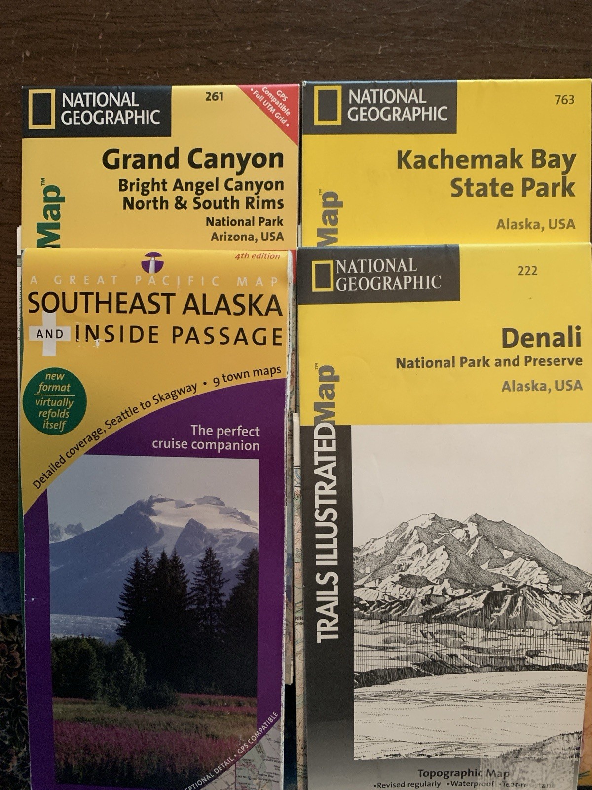 Alaska Maps Denali Kachemak, Southeast, &   Grand Canyon Lot of 4