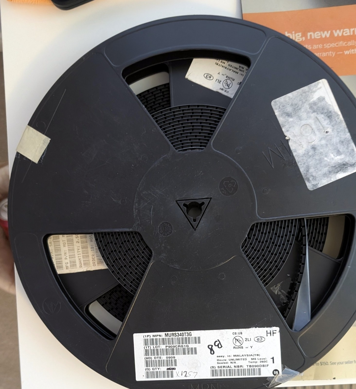onsemi MURS340T3G 3A 400V Ultrafast Rectifier SMC Lot of 2 Reels ~2600 pcs