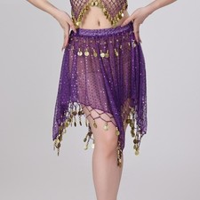 Women Indian Belly Dance Costume Party Stage Performance Sequins Skirt