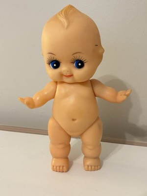 Vintage 8  Kewpie Doll Posable Rubber Vinyl Blue Eyes Jointed Arms Legs & Head