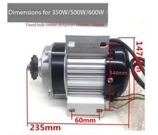 Triciclo eléctrico 350W/500W/750W 48V DC velocidad reducida sin escobillas motor de montaje medio-