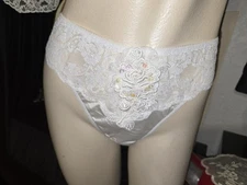 Vintage Myonne 100% Nylon Lace Sequin Panties One Size **NWOT**