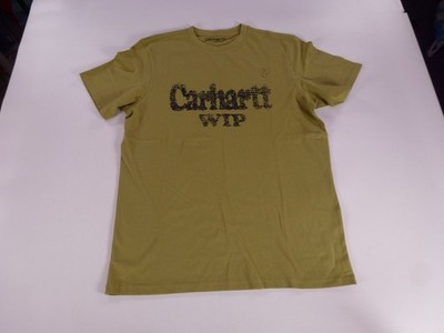 Carhartt T-Shirt Herren M Oliv WIP Graphic Logo Kurzarm 100% Baumwolle Crewneck