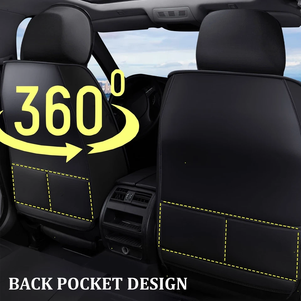 For Honda Luxurious Leather Car Seat Covers Full Set Front Rear 2/5 Seat Cushion Foto 4 de 4