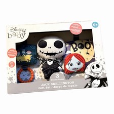 NIB Disney Baby Nightmare Before Christmas Jack Skellington 3 PC Rattle Teether