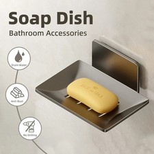 No Drilling Soap Dish Holder Wall Mounted Drain Soap Sponge Box for Soap uk