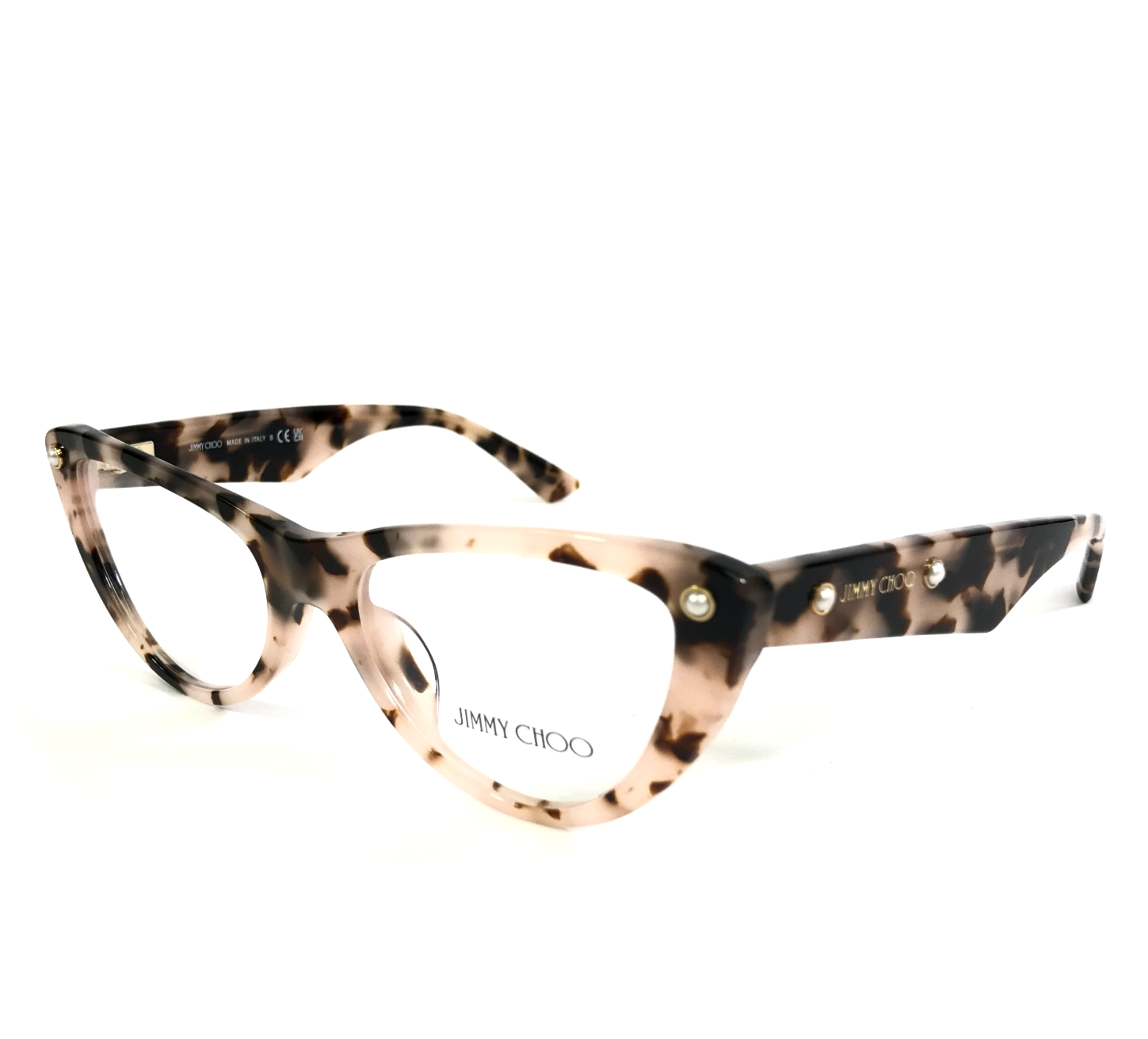 Jimmy Choo Eyeglasses Frames JC3044HU 5080 Pink Tortoise Pearls 52-17-140