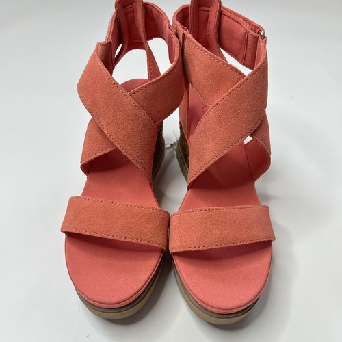 UGG Women's Ileana Ankle Wedge Sandal Size 8 Coral - Picture 2 of 9