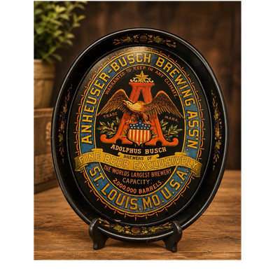Anheuser-Busch Beer Tray St. Louis Breweriana Collectible Adolphus Busch