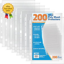 200 Count Mini Poly Sheet Protectors Standard Weight Diamond Clear