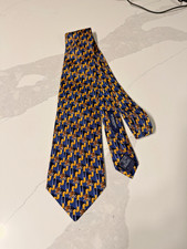Burberry Neck Tie Blue Geometric, equestrian knights, EUC