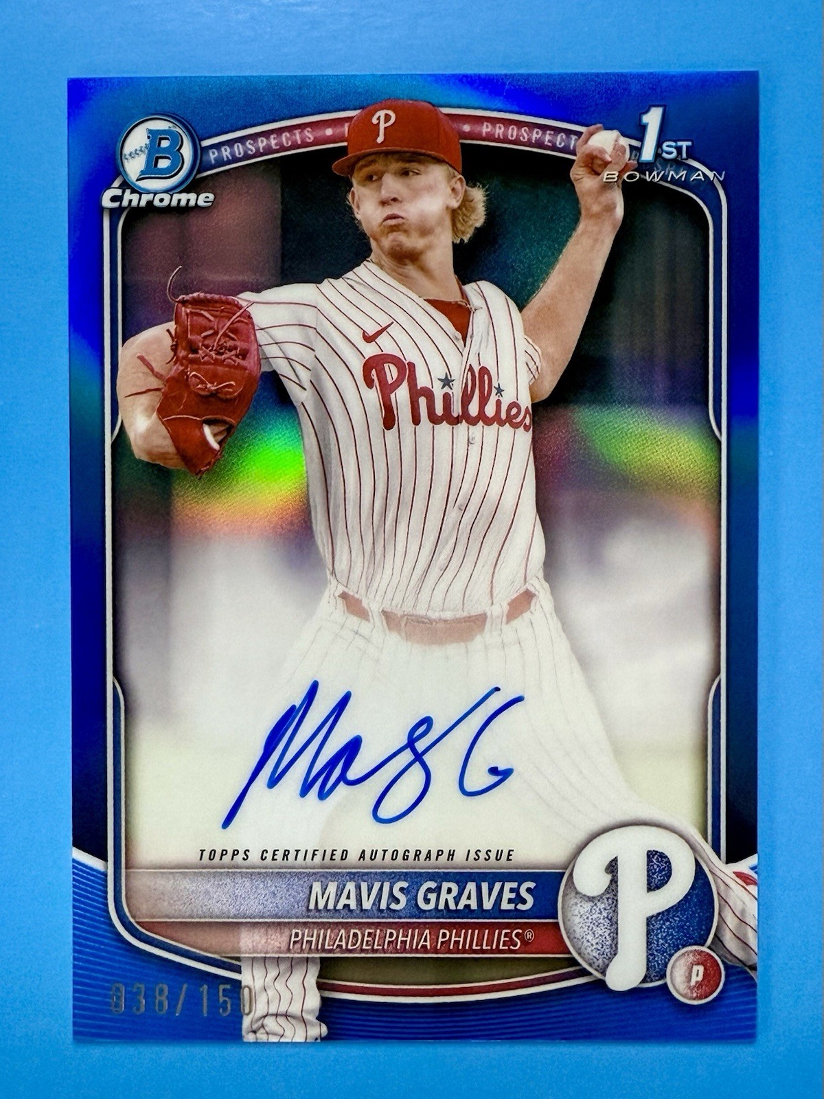 2025 1st Bowman Chrome - Mavis Graves #CPA-MG Blue Refractor /150 AUTO