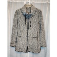 T by Talbots Size X Women's Jacket Gray Heathered Zip-Up  100 Cotton Track Top