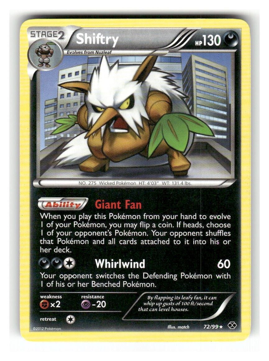 Shiftry 72/99 Rare Next Destinies Pokemon Lightly Played