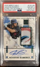 2025 Impeccable Agustin Ramirez Miami Marlins Elegance Patch Auto FOTL 1/4 PSA 8