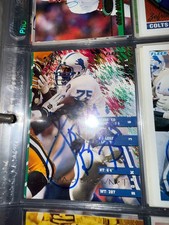 Lomas Brown Detroit Lions signed Football card