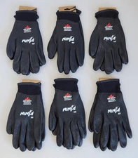 6-Pair MCR Safety N9690FCXL Ninja Ice Fully Coated HPT Work Gloves Black Size XL