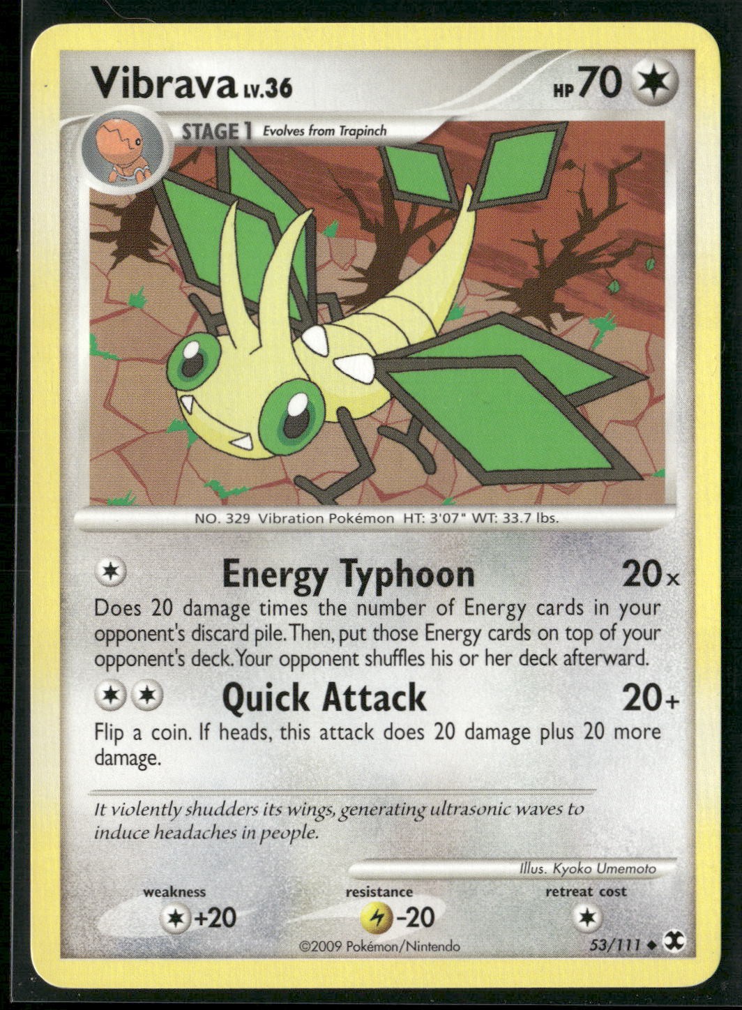 Vibrava 53/111 Uncommon Rising Rivals Pokemon Lightly Played