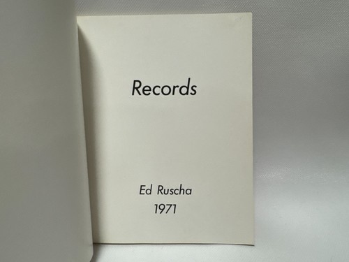 Ed Ruscha RECORDS 1971 Softcover First Edition/1st Printing Very Good - Imagen 3 de 12