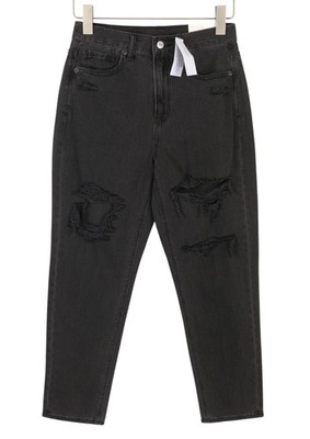 AMERICAN EAGLE OUTFITTERS Mom Black Blaze Women Jeans W27 Distress Ripped