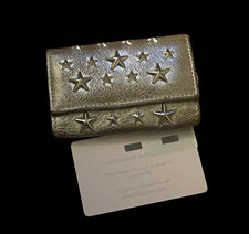 Authentic Jimmy Choo Silver Key Holder Wallet with Stars COA included 