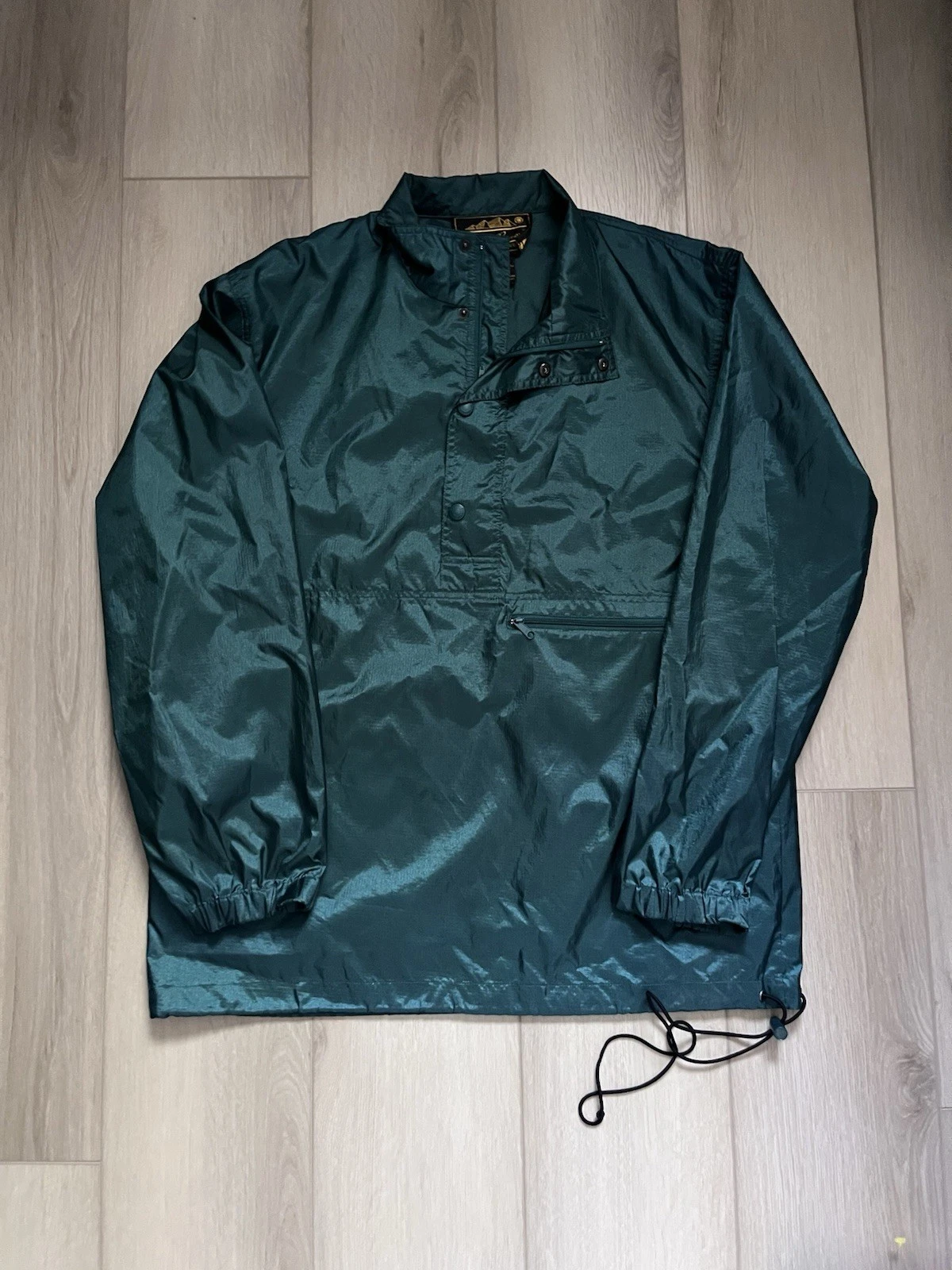 Vintage Eddie Bauer Sac Shirt Green Pullover Windbreaker Jacket Packable Size L