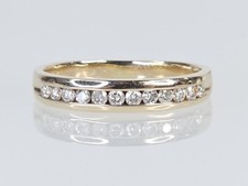 14K Yellow Gold APX 1/4 CTW Round Diamond Wedding Band Ring Sz 8 AM1089685 