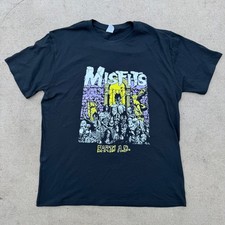 Misfits T Shirt Mens L Black Earth AD Punk Band Graphic
