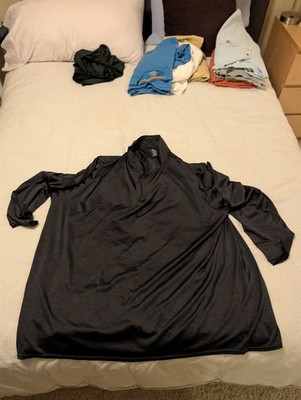 Lot of 2 Real Essentials Activewear Shirt Mens 4x Multi Stretch Quarter Zip