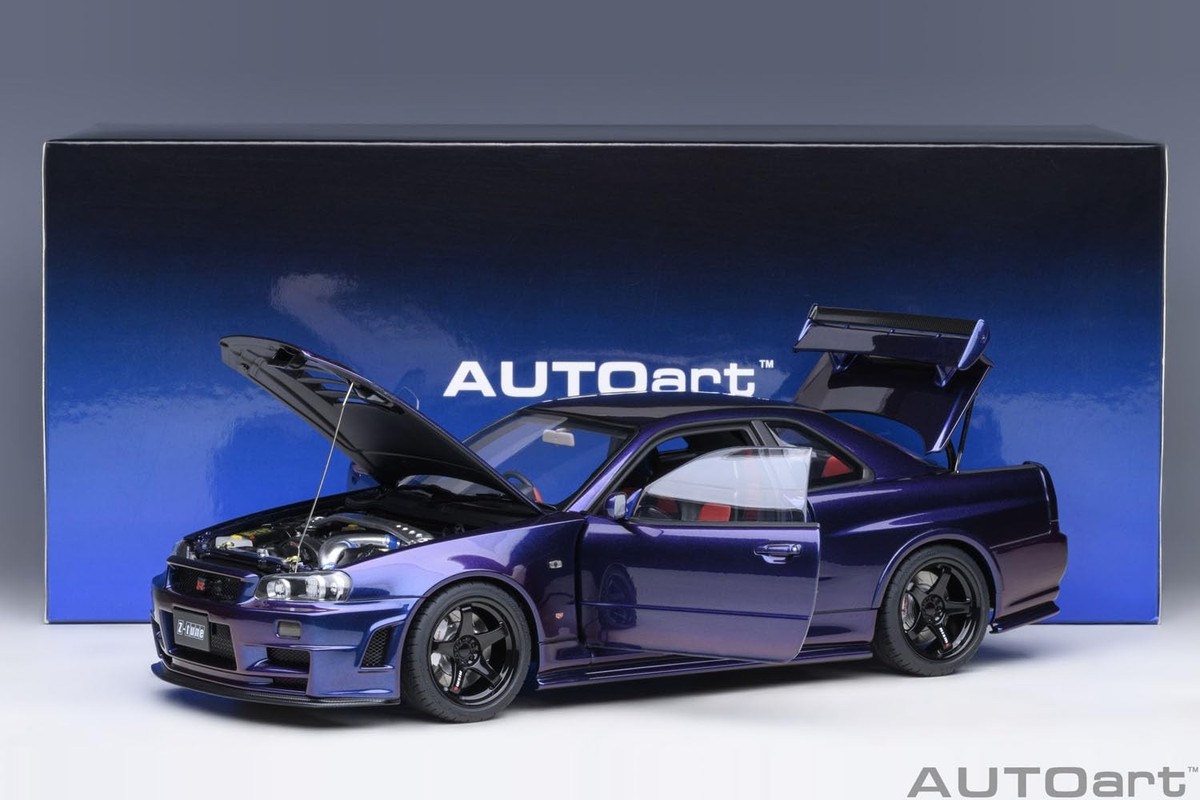 AUTOart 1/18 Nismo R34 GT-R Z-tune Midnight Purple III Model Car