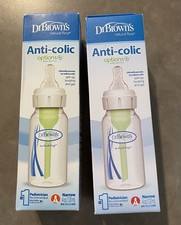 Dr. Brown's Options 4 oz/120 mL bottle Level 1 silicone nipple Set Of 2