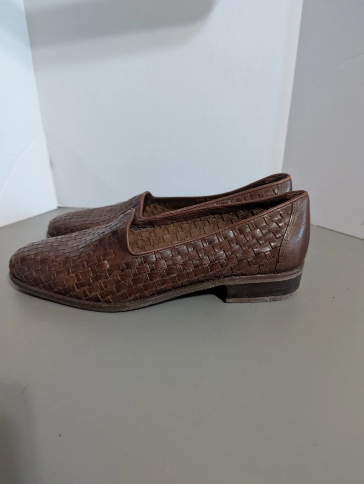 Mocasines Cabin Creek para mujer talla 7M tejido canasta, marrón. Foto 4 de 4