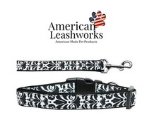 Made In America - Nylon Leashes and Collars - Black Damask