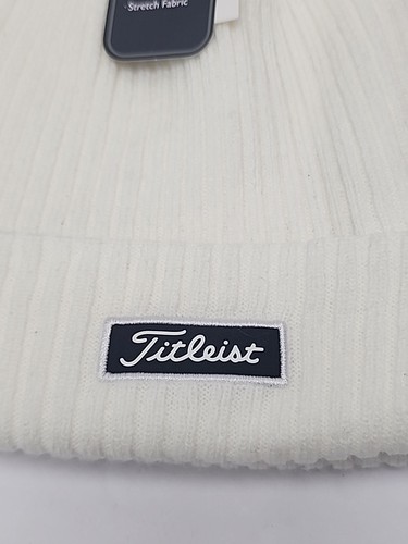Titleist Charleston Cuff Golf Knit Beanie Bone Black White Logo Patch NWT #1845 - Picture 3 of 12