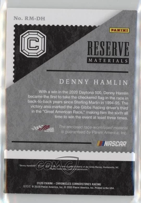 2020 Panini Chronicles Reserve Materials Denny Hamlin #RM-DH - Image 2 of 2