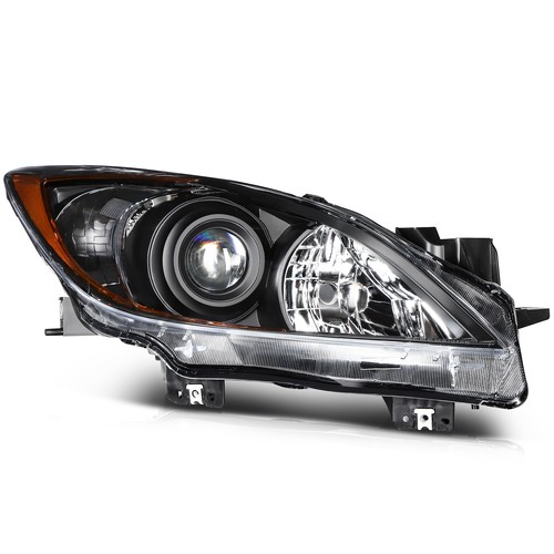 For 2013 2012 2011 2010 Mazda 3 (5-Speed) Black w/Amber Headlights Assembly L+R - Picture 5 of 8