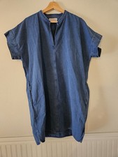 Everlane 14 Denim Blue Split Neck Boxy Dress