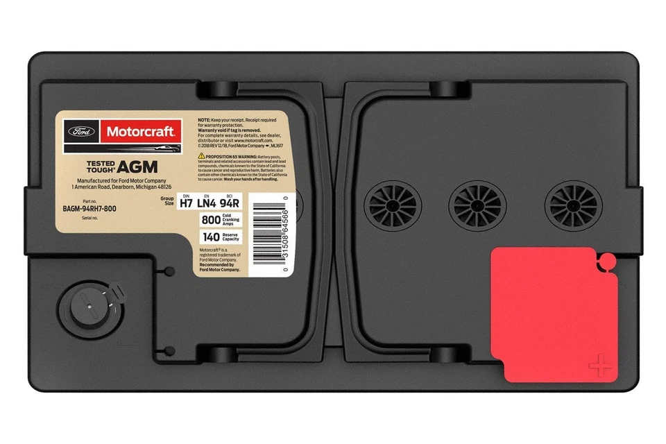 For Ram 1500 2011-2021 Motorcraft BAGM94RH7800 Tested Tough Max AGM Battery - Image 2 of 4
