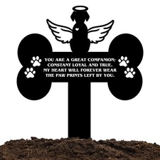Dog Grave Marker Angel Cross   Pet Remembrance Gift for Loss of Dog, Weatherp...